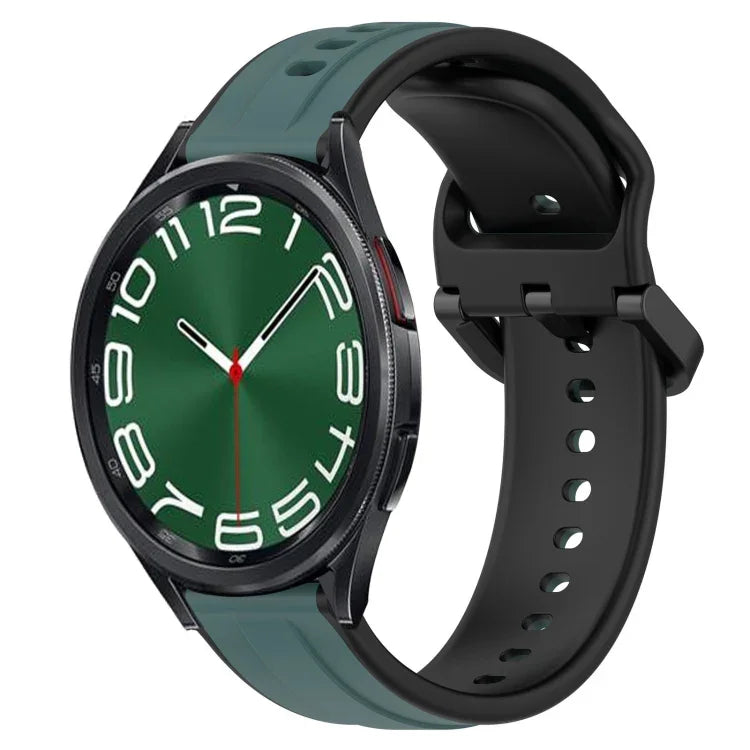 20mm Convex Loop Two-Color Silicone Watch Band, For Samsung Galaxy Watch 6 40mm, For Samsung Galaxy Watch 6 Classic 43mm