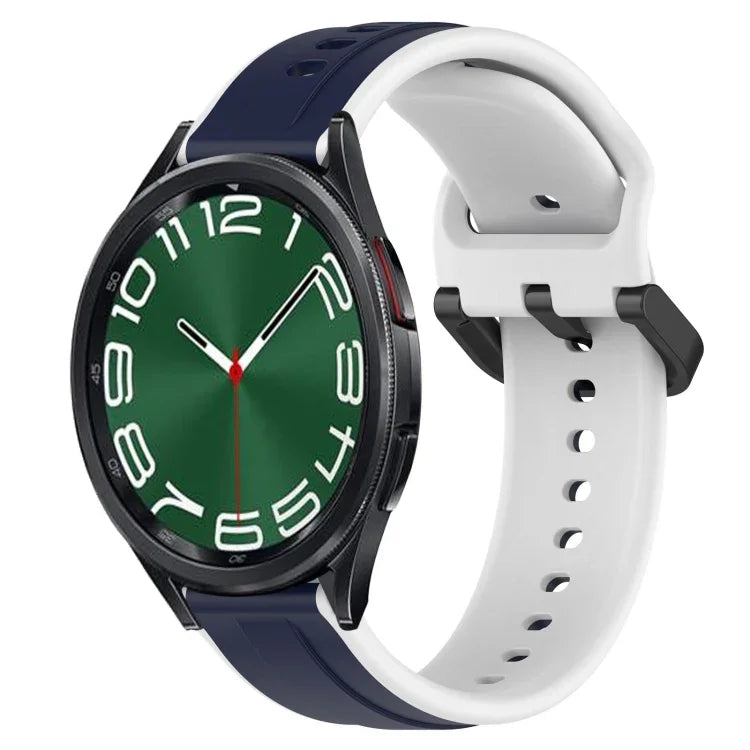20mm Convex Loop Two-Color Silicone Watch Band, For Samsung Galaxy Watch 6 40mm, For Samsung Galaxy Watch 6 Classic 43mm
