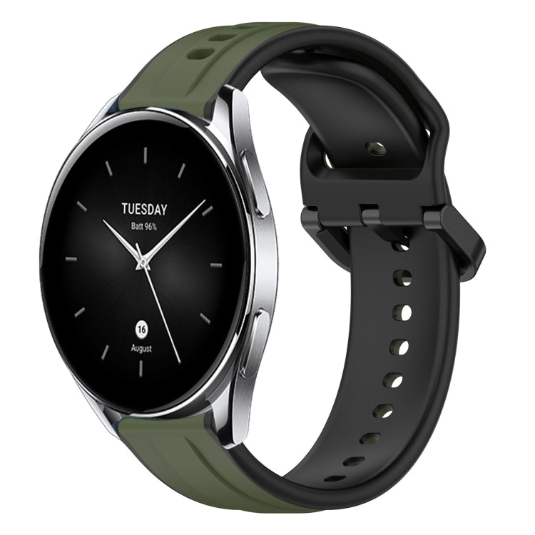 22mm Convex Loop Two-Color Silicone Watch Band, For Xiaomi Watch S2 42mm, For Xiaomi Watch S2 46mm, For Xiaomi MI Watch S1, For Xiaomi MI Watch S1 Pro
