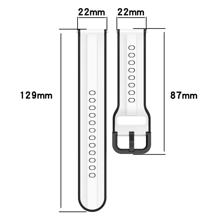 22mm 볼록 루프 투톤 실리콘 시계줄, 삼성 갤럭시 워치3 45mm용, 삼성 갤럭시 워치 46mm용, 삼성 기어 S3 클래식용, 삼성 기어 S3 프론티어용