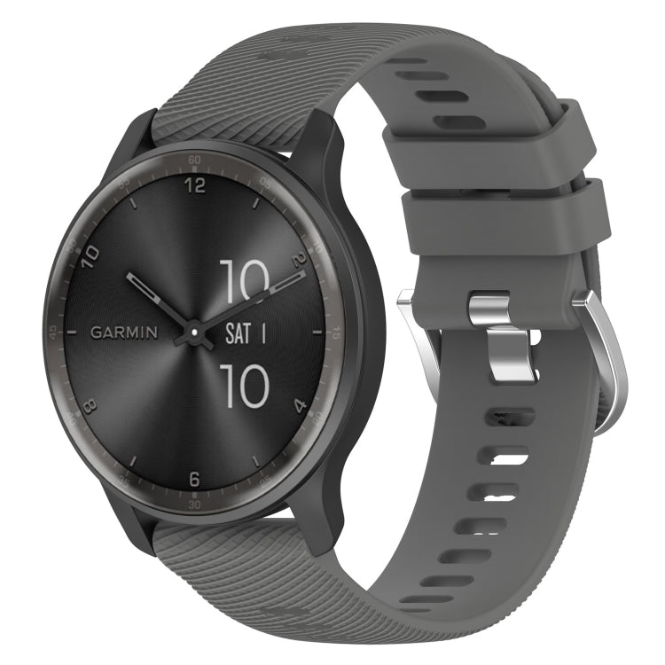 20mm Cross Textured Solid Color Silicone Watch Band, For Garmin Forerunner Sq2 Music