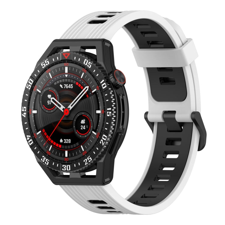 22mm Vertical Two-Color Silicone Watch Band, For Garmin Forerunner 265, For Garmin Forerunner 255, For Garmin Forerunner 255 Music, For Garmin Venu 2