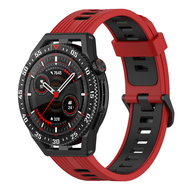 22mm Vertical Two-Color Silicone Watch Band, For Garmin Vivoactive4