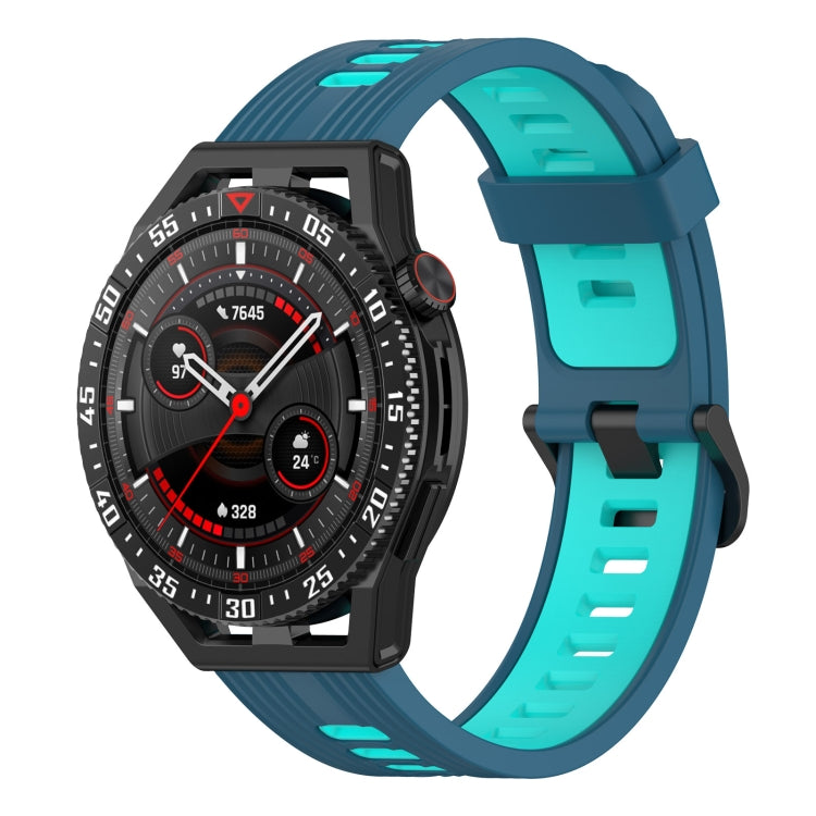 22mm Vertical Two-Color Silicone Watch Band, For Garmin Vivoactive4