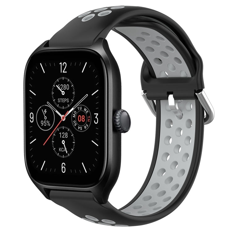 20mm Perforated Breathable Sports Silicone Watch Band, For Amazfit GTS 4, For Amazfit GTS 3, For Amazfit GTS 2E