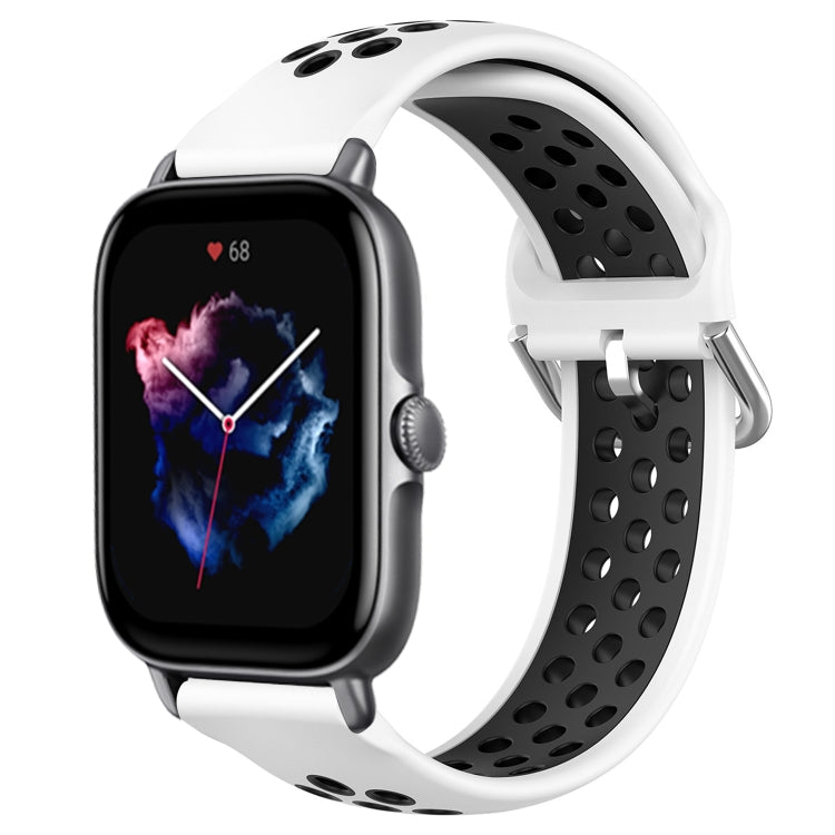20mm Perforated Breathable Sports Silicone Watch Band, For Amazfit GTS 4, For Amazfit GTS 3, For Amazfit GTS 2E