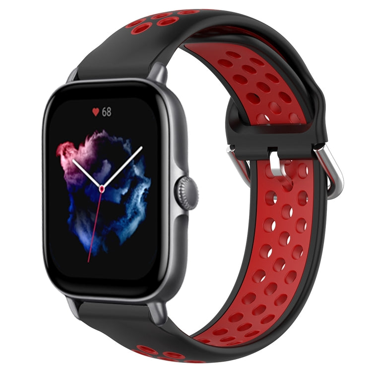 20mm Perforated Breathable Sports Silicone Watch Band, For Amazfit GTS 4, For Amazfit GTS 3, For Amazfit GTS 2E