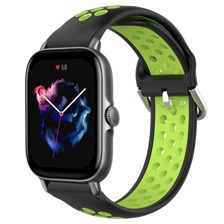 20mm Perforated Breathable Sports Silicone Watch Band, For Amazfit GTS 4, For Amazfit GTS 3, For Amazfit GTS 2E
