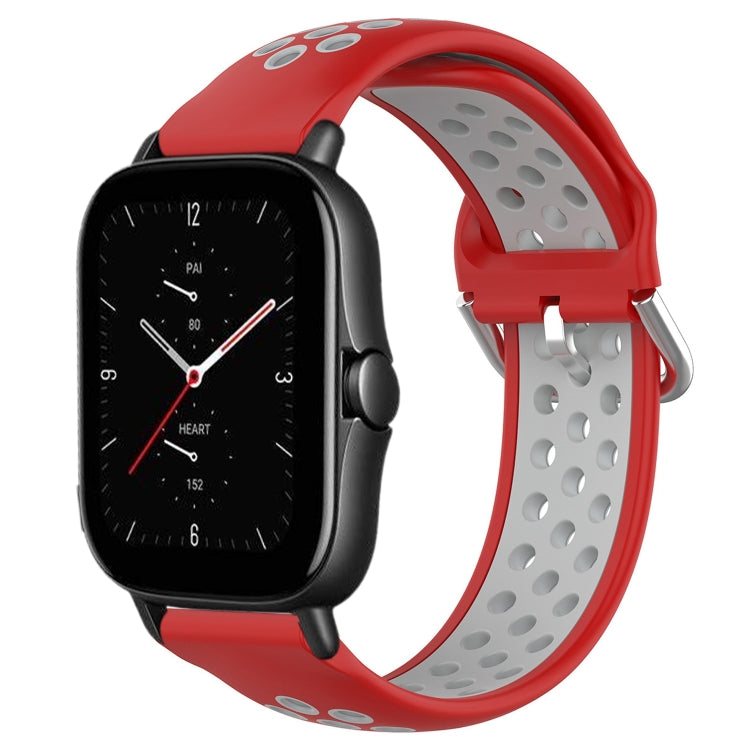 20mm Perforated Breathable Sports Silicone Watch Band, For Amazfit GTS 4, For Amazfit GTS 3, For Amazfit GTS 2E