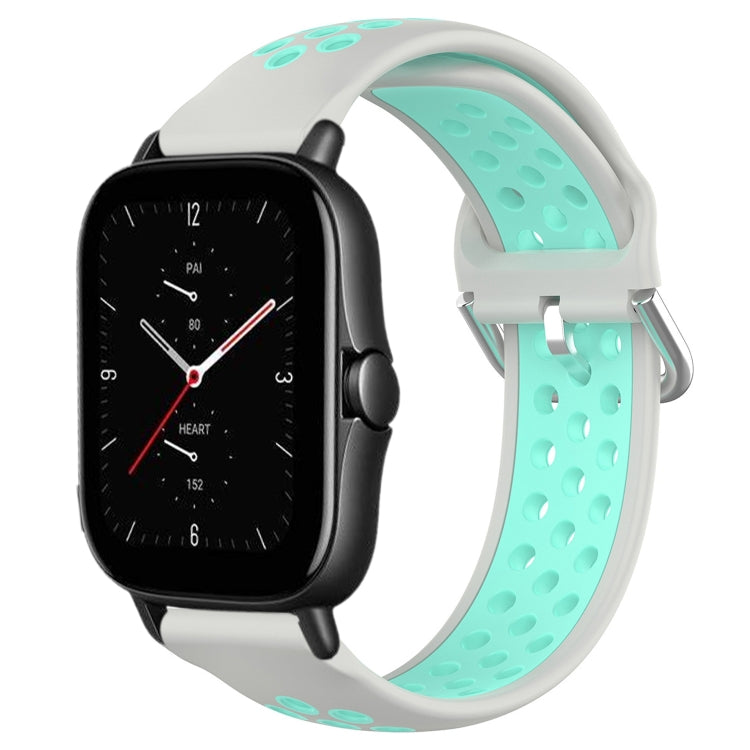 20mm Perforated Breathable Sports Silicone Watch Band, For Amazfit GTS 4, For Amazfit GTS 3, For Amazfit GTS 2E