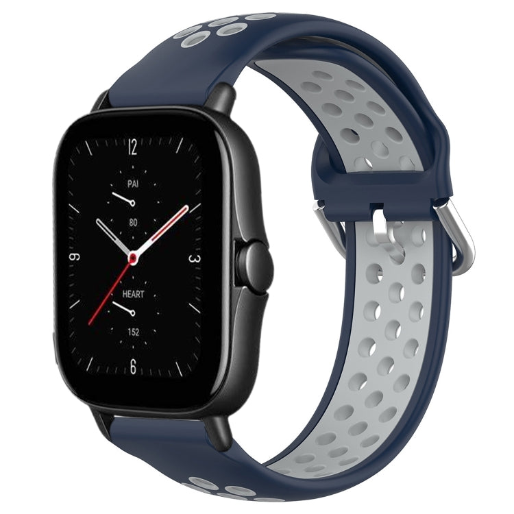 20mm Perforated Breathable Sports Silicone Watch Band, For Amazfit GTS 4, For Amazfit GTS 3, For Amazfit GTS 2E