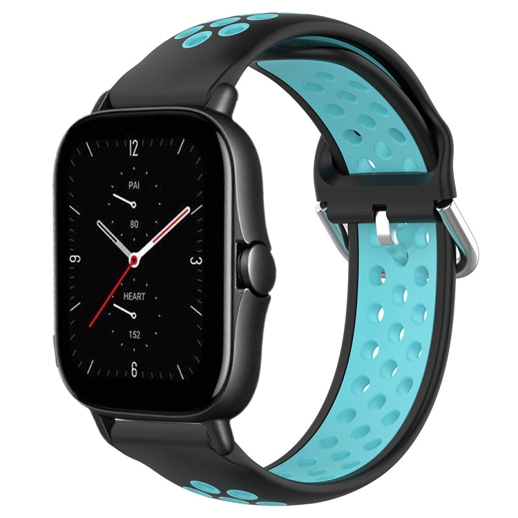 20mm Perforated Breathable Sports Silicone Watch Band, For Amazfit GTS 4, For Amazfit GTS 3, For Amazfit GTS 2E