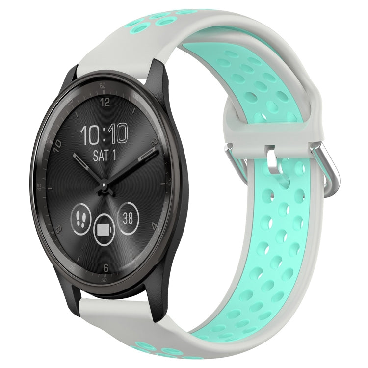 20mm Perforated Breathable Sports Silicone Watch Band, For Garmin Vivomove Trend, For Garmin Vivomove Sport, For Garmin Vivoactive3