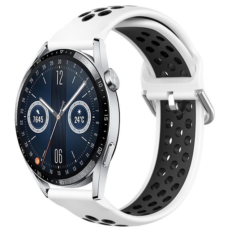 22mm Perforated Breathable Sports Silicone Watch Band, For Huawei Watch GT3 46mm, For Huawei Watch GT Runner, For Huawei Watch 3