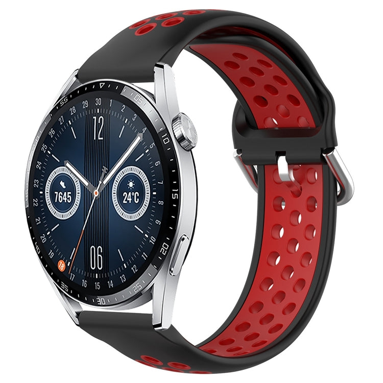 22mm Perforated Breathable Sports Silicone Watch Band, For Huawei Watch GT3 46mm, For Huawei Watch GT Runner, For Huawei Watch 3