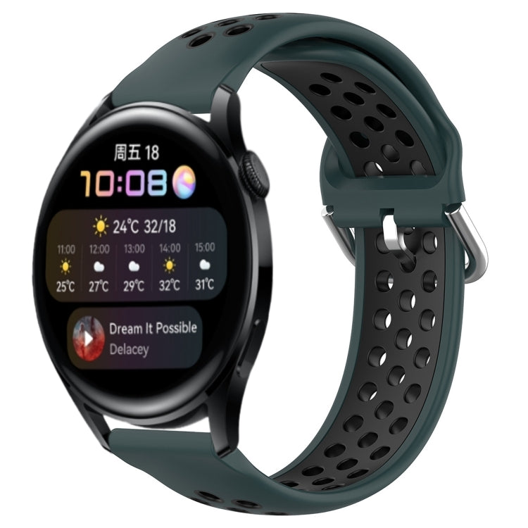 22mm Perforated Breathable Sports Silicone Watch Band, For Huawei Watch GT3 46mm, For Huawei Watch GT Runner, For Huawei Watch 3