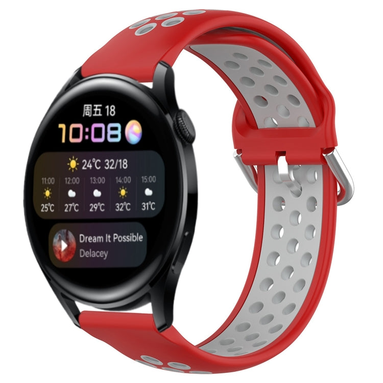 22mm Perforated Breathable Sports Silicone Watch Band, For Huawei Watch GT3 46mm, For Huawei Watch GT Runner, For Huawei Watch 3
