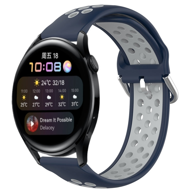 22mm Perforated Breathable Sports Silicone Watch Band, For Huawei Watch GT3 46mm, For Huawei Watch GT Runner, For Huawei Watch 3