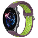 22mm Perforated Breathable Sports Silicone Watch Band, For Amazfit 3, For Amazfit GTR 47mm