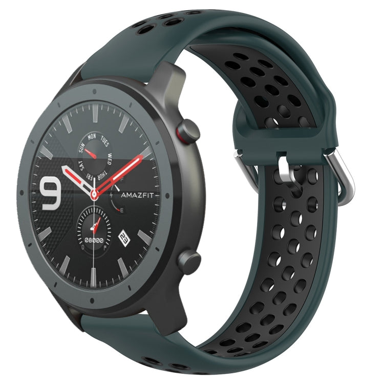 22mm Perforated Breathable Sports Silicone Watch Band, For Amazfit 3, For Amazfit GTR 47mm