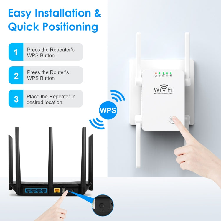 U8 300Mbps 무선 WiFi 리피터 익스텐더 라우터 Wi-Fi 신호 증폭기 WiFi 부스터, 미국 플러그, 유럽 플러그
