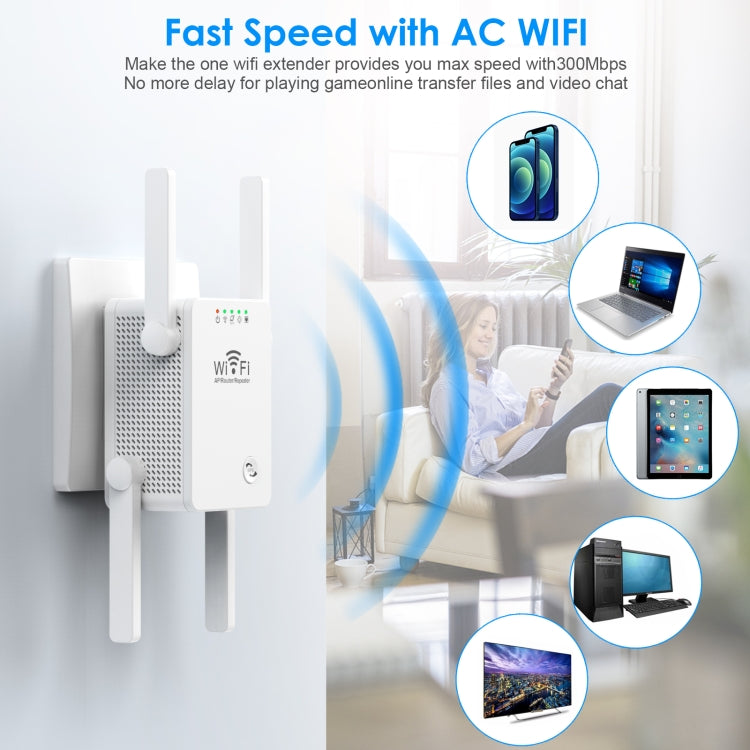 U8 300Mbps 무선 WiFi 리피터 익스텐더 라우터 Wi-Fi 신호 증폭기 WiFi 부스터, 미국 플러그, 유럽 플러그