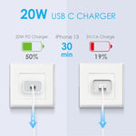 NORTHJO NOPD2000 PD 20W USB-C / Type-C 싱글 포트 고속 벽면 충전기, 미국 플러그, 유럽 플러그