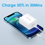 NORTHJO NOPD2000 PD 20W USB-C / Type-C 싱글 포트 고속 벽면 충전기, 미국 플러그, 유럽 플러그