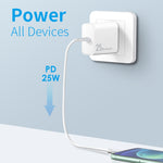 NORTHJO NOPD2501 PD 25W USB-C / Type-C 싱글 포트 고속 충전기, 미국 플러그, 유럽 플러그, 영국 플러그, 호주 플러그