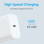 NORTHJO NOPD2501 PD 25W USB-C / Type-C 싱글 포트 고속 충전기, 미국 플러그, 유럽 플러그, 영국 플러그, 호주 플러그
