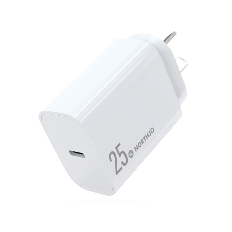 NORTHJO NOPD2501 PD 25W USB-C / Type-C 싱글 포트 고속 충전기, 미국 플러그, 유럽 플러그, 영국 플러그, 호주 플러그