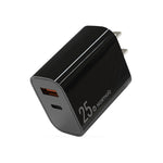 NORTHJO NOPD2502 PD 25W USB-C/Type-C + QC 3.0 USB 듀얼 포트 고속 충전기, 미국 플러그, 유럽 플러그, 영국 플러그, 호주 플러그