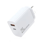 NORTHJO NOPD2502 PD 25W USB-C/Type-C + QC 3.0 USB 듀얼 포트 고속 충전기, 미국 플러그, 유럽 플러그, 영국 플러그, 호주 플러그