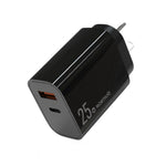 NORTHJO NOPD2502 PD 25W USB-C/Type-C + QC 3.0 USB 듀얼 포트 고속 충전기, 미국 플러그, 유럽 플러그, 영국 플러그, 호주 플러그
