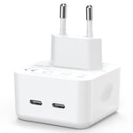 NORTHJO NOGAN3502 GaN PD PPS 35W 듀얼 USB-C / 타입-C 벽면 고속 충전기, EU 플러그, UK 플러그