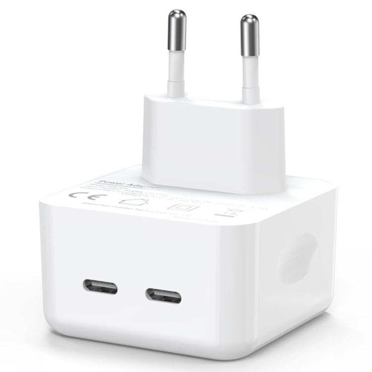 NORTHJO NOGAN3502 GaN PD PPS 35W 듀얼 USB-C / 타입-C 벽면 고속 충전기, EU 플러그, UK 플러그