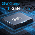 NORTHJO NOGAN3502 GaN PD PPS 35W 듀얼 USB-C / 타입-C 벽면 고속 충전기, EU 플러그, UK 플러그