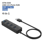 Onten 5305 4-in-1 USB3.0 4포트 허브 도킹 스테이션, 5305