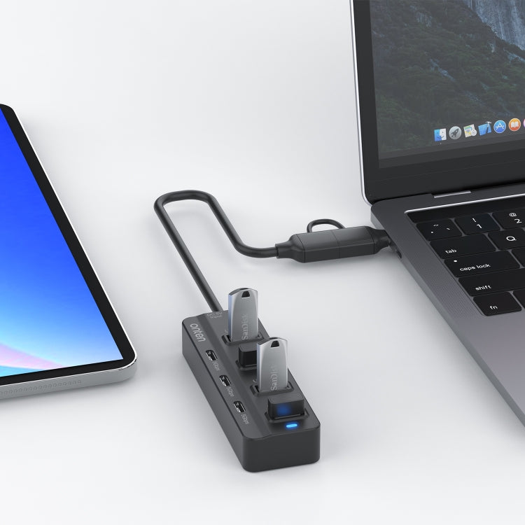 Onten UCA5306 7-in-2 USB3.0 + Type-C 7포트 허브 도킹 스테이션 OTG 기능 지원, UCA5306