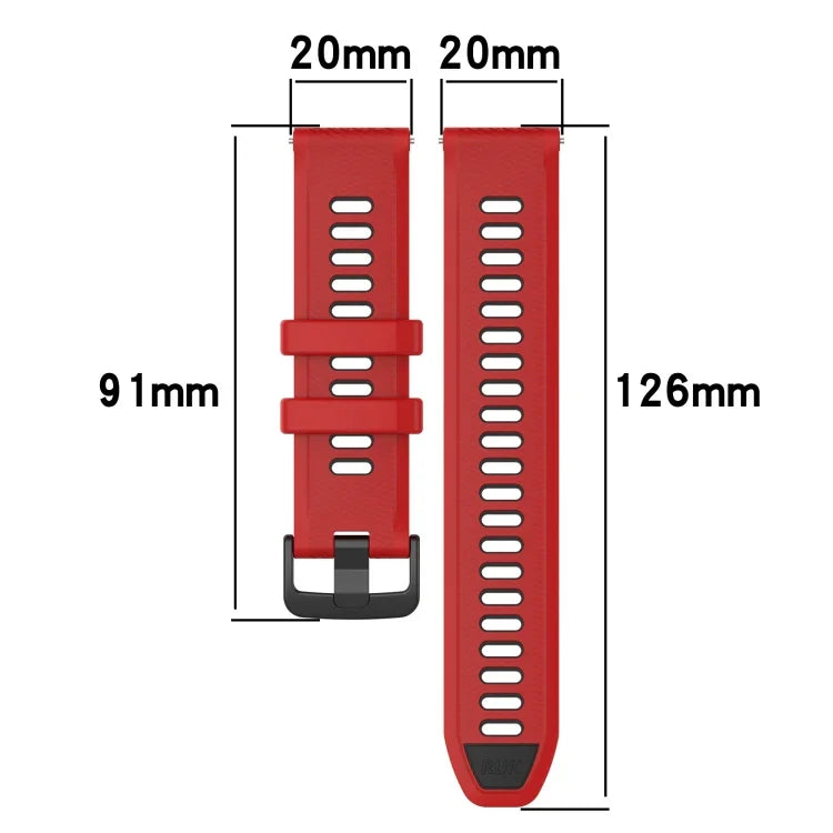 20mm 스포츠 투톤 실리콘 시계줄, 삼성 갤럭시 워치 6 40mm용, 삼성 갤럭시 워치 6 클래식 43mm용