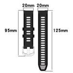 20mm 스포츠 투톤 스틸 버클 실리콘 시계 밴드, 삼성 갤럭시 워치 6 40mm용, 삼성 갤럭시 워치 6 클래식 43mm용