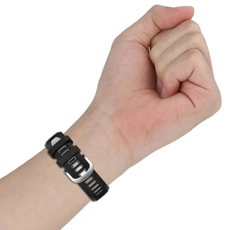 22mm 스포츠 투톤 스틸 버클 실리콘 시계 밴드, 삼성 갤럭시 워치3 45mm용, 삼성 갤럭시 워치 46mm용, 삼성 기어 S3 클래식용, 삼성 기어 S3 프론티어용