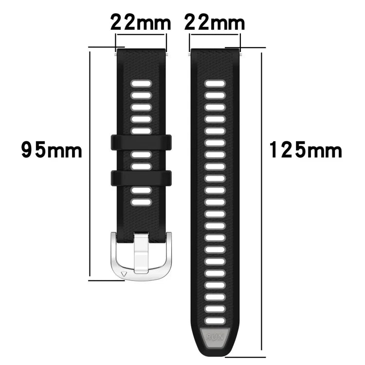 22mm 스포츠 투톤 스틸 버클 실리콘 시계 밴드, 삼성 갤럭시 워치3 45mm용, 삼성 갤럭시 워치 46mm용, 삼성 기어 S3 클래식용, 삼성 기어 S3 프론티어용