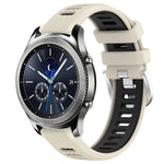 22mm 스포츠 투톤 스틸 버클 실리콘 시계 밴드, 삼성 갤럭시 워치3 45mm용, 삼성 갤럭시 워치 46mm용, 삼성 기어 S3 클래식용, 삼성 기어 S3 프론티어용