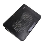 N99 USB 듀얼 팬 홀로우 조각 디자인 방열 노트북 쿨링 패드, N99