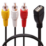 JUNSUNMAY USB 암-3 x RCA 수 오디오 비디오 분배기 케이블, 0.2m, 1.5m