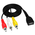 JUNSUNMAY USB 암-3 x RCA 수 오디오 비디오 분배기 케이블, 0.2m, 1.5m