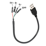 JUNSUNMAY USB 2.0 A 암-4핀 듀폰 마더보드 헤더 어댑터 연장 케이블, 길이: 0.3m, USB 수, USB 암