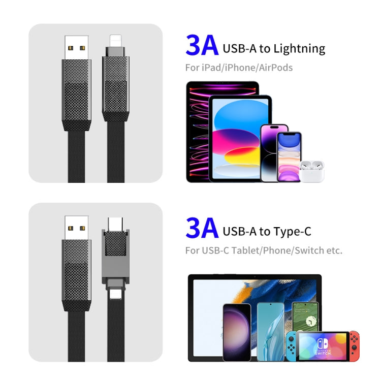 ENKAY ENK-CB134 4-in-1 60W USB-A / Type-C to 8핀 / Type-C 나일론 브레이디드 자석 고속 충전 데이터 케이블, 0.15m, 1.2m
