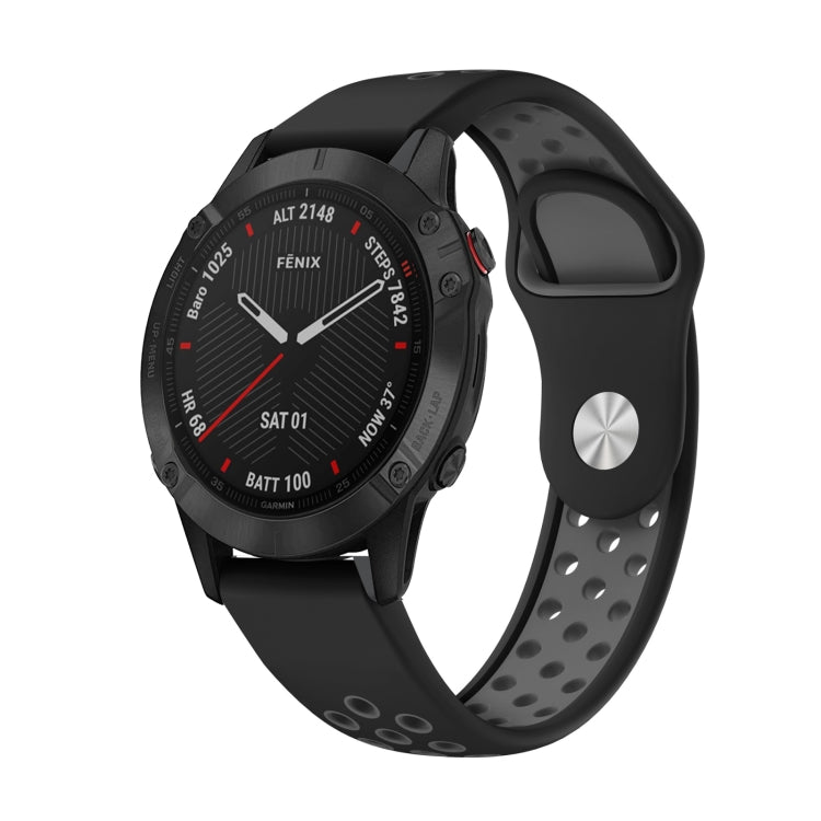 22mm Sports Breathable Silicone Watch Band, For Garmin Fenix 6 GPS, For Garmin Fenix 6 Pro GPS, For Garmin Fenix 6 Sapphire GPS, For Garmin Fenix 5